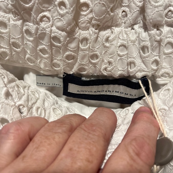 AQUILANO RIMONDI Italy ladies white eyelet skirt-L-GORGEOUS! - Picture 7 of 11